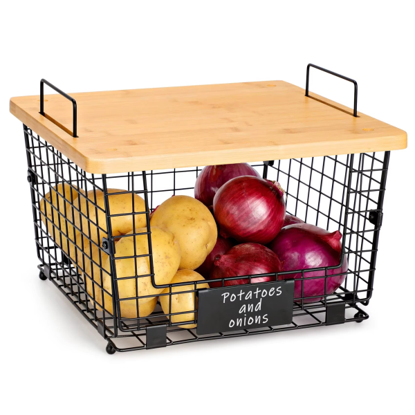 China Factory Direct Supplier Cabinet Countertop Organizer Bins With Bamboo Tray - Image 6