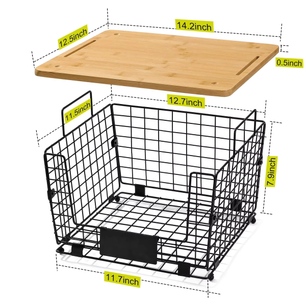 China Factory Direct Supplier Cabinet Countertop Organizer Bins With Bamboo Tray - Image 5