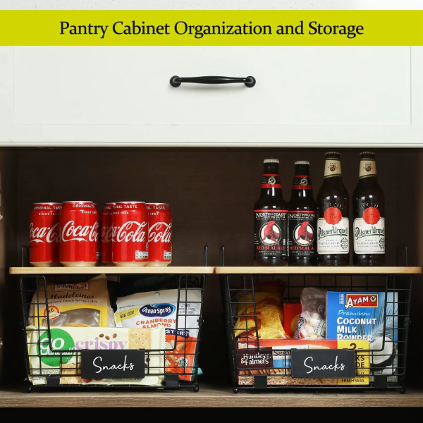 China Factory Direct Supplier Cabinet Countertop Organizer Bins With Bamboo Tray - Image 7