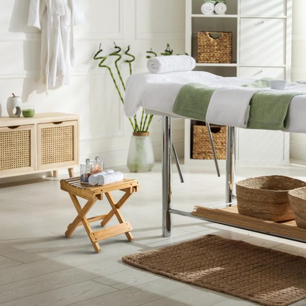 China Manufacturer Bamboo Folding Step Stool Bench Waterproof Bathroom Bench - Image 2