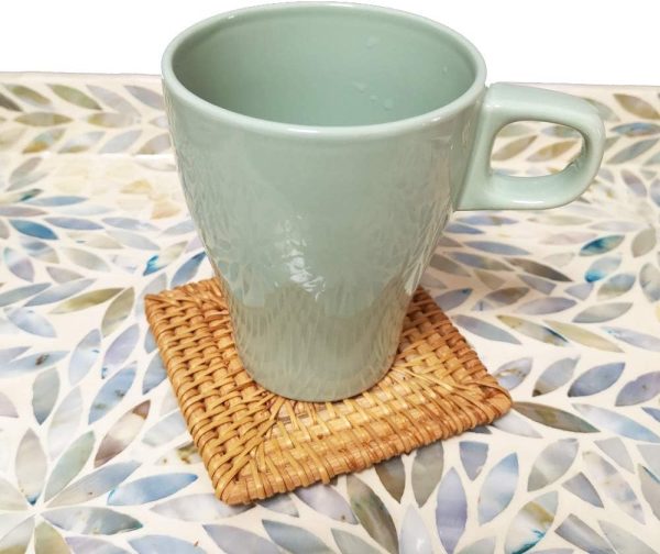6 Pack Woven Coasters Set for Drink Square Rattan Wicker Cup Holder China Manufacturer - Image 7