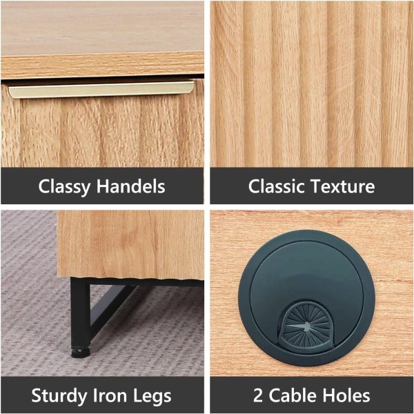 Executive Wooden Computer Desk with File Drawer Light Wood Natural Oak Storage Modern Office Desk for Work Study Bamboo Wooden Products Manufacturer - Image 3