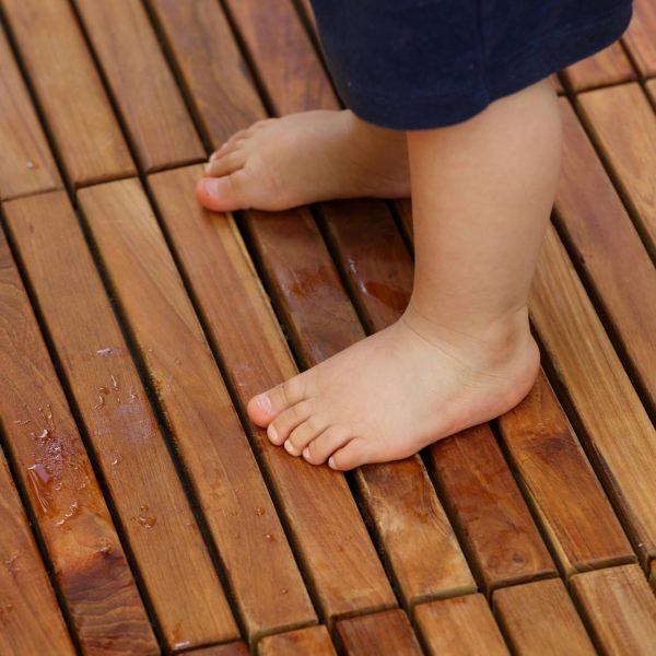 Interlocking Flooring Tiles in Solid Teak Wood Oiled Finish Set of 10 - Image 7