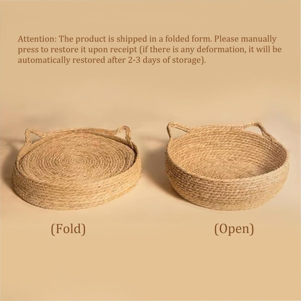 Straw Woven Cat Baskets Bed with Soft Cushion 2-in-1 Cat Beds for Indoor Cats China Manufacturer - Image 3