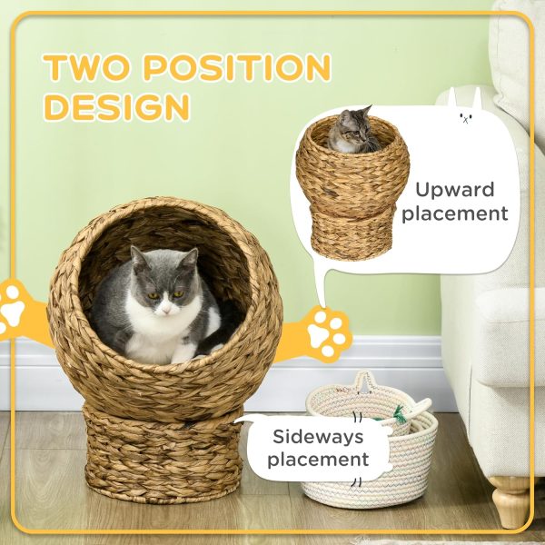 Handwoven Elevated Cat Bed with Soft Cushion Cat Egg Chair Shape China Factory - Image 5