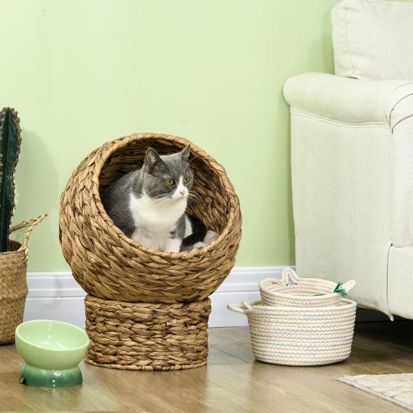 Handwoven Elevated Cat Bed with Soft Cushion Cat Egg Chair Shape China Factory - Image 4