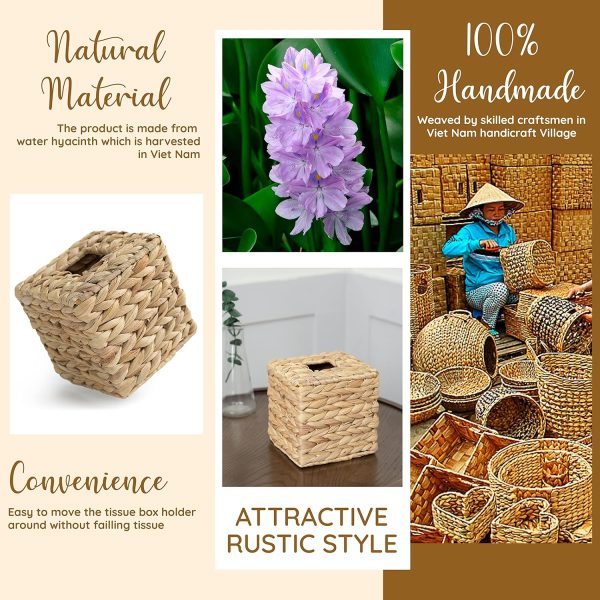 Water Hyacinth Tissue Box Holder Tissues Cube Box Cover China Factory - Image 7