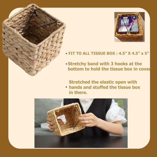 Water Hyacinth Tissue Box Holder Tissues Cube Box Cover China Factory - Image 6