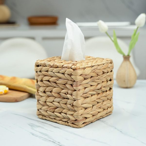 Water Hyacinth Tissue Box Holder Tissues Cube Box Cover China Factory - Image 2