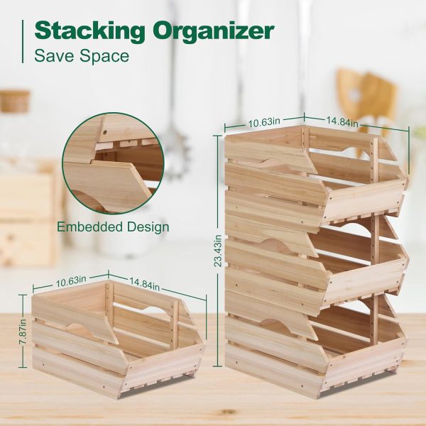 Wood Potato Onion Storage Bins Kitchen Pantry Organization China Bamboo Products Manufacturer - Image 3