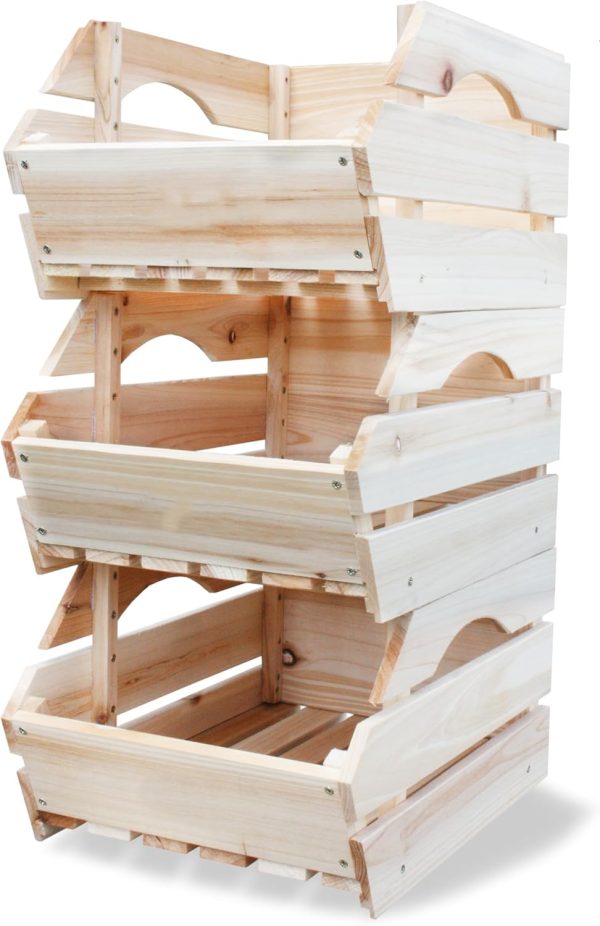 Wood Potato Onion Storage Bins Kitchen Pantry Organization China Bamboo Products Manufacturer - Image 7