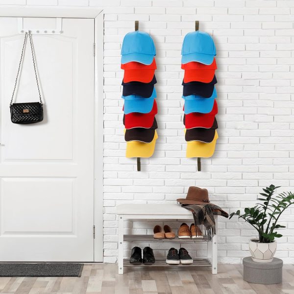 3 Pack Wooden Hat Rack For Baseball Cap Wall Mount Hat Racks Vertical Cap Display Holder Eco-friendly Bamboo Wooden Homeware Supplier - Image 2