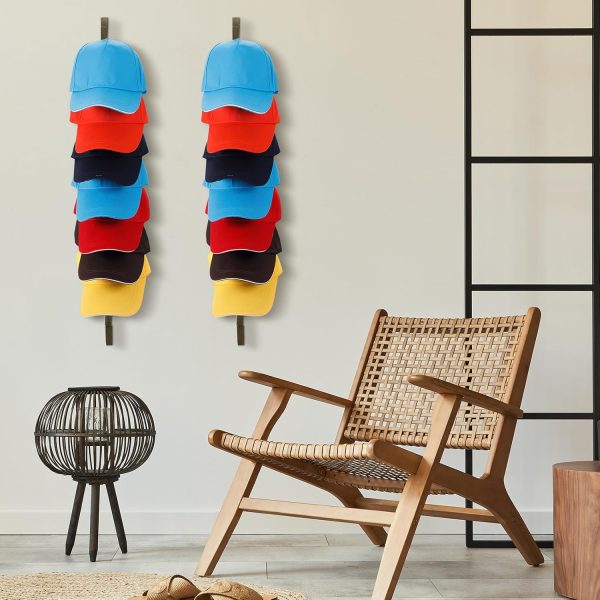 3 Pack Wooden Hat Rack For Baseball Cap Wall Mount Hat Racks Vertical Cap Display Holder Eco-friendly Bamboo Wooden Homeware Supplier - Image 4