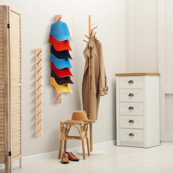 3 Pack Wooden Hat Rack For Baseball Cap Wall Mount Hat Racks Vertical Cap Display Holder Eco-friendly Bamboo Wooden Homeware Supplier - Image 5