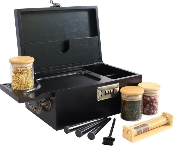 Bamboo Box With Combination Lock Large Storage Stash Box Eco-friendly Bamboo Wooden Product Supplier