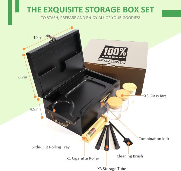 Bamboo Box With Combination Lock Large Storage Stash Box Eco-friendly Bamboo Wooden Product Supplier - Image 6