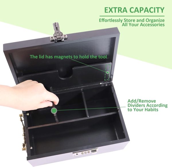 Bamboo Box With Combination Lock Large Storage Stash Box Eco-friendly Bamboo Wooden Product Supplier - Image 5