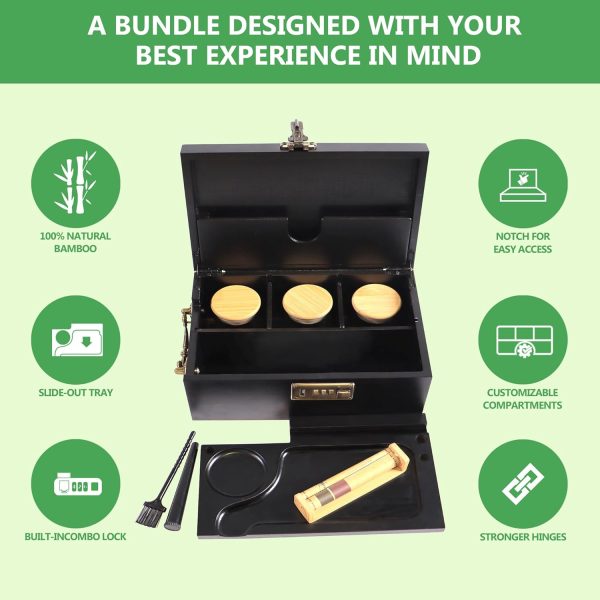 Bamboo Box With Combination Lock Large Storage Stash Box Eco-friendly Bamboo Wooden Product Supplier - Image 4