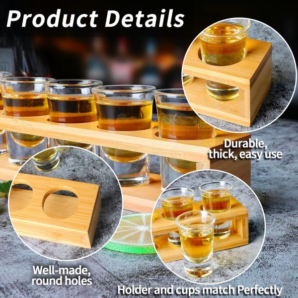 Wooden Large Shot Glasses Serving Tray Holder Wooden Bar Display Case Storage Bamboo Products Manufacturer - Image 5