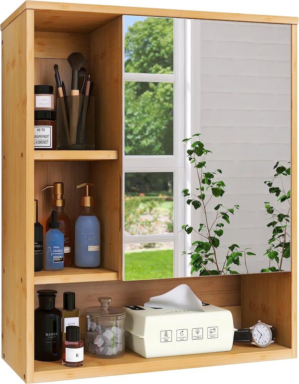 Bamboo Bathroom Mirror Cabinet Wall Mounted Bamboo Space Saver Medicine Cabinet Bamboo Products Manufacturer - Image 7