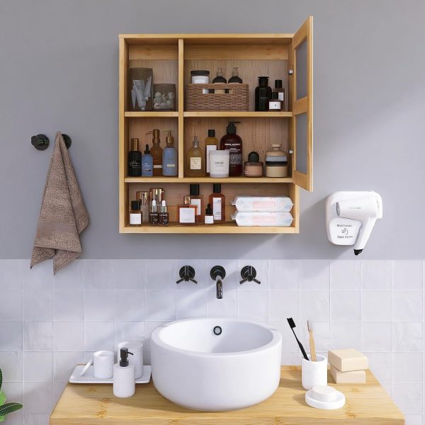 Bamboo Bathroom Mirror Cabinet Wall Mounted Bamboo Space Saver Medicine Cabinet Bamboo Products Manufacturer - Image 3