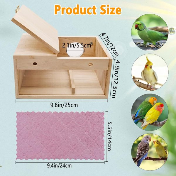 Transparent Parakeet Nest Box Wooden Acrylic Bird Cage House Nest Bamboo Wooden Products Manufacturer - Image 7