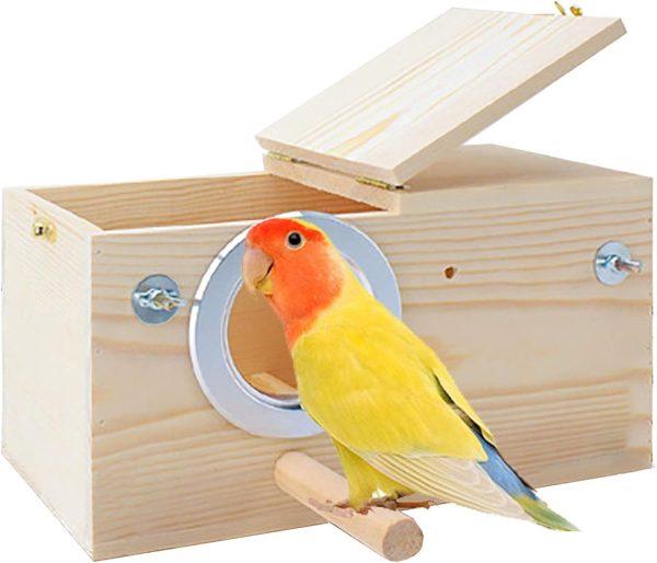 Transparent Parakeet Nest Box Wooden Acrylic Bird Cage House Nest Bamboo Wooden Products Manufacturer - Image 6
