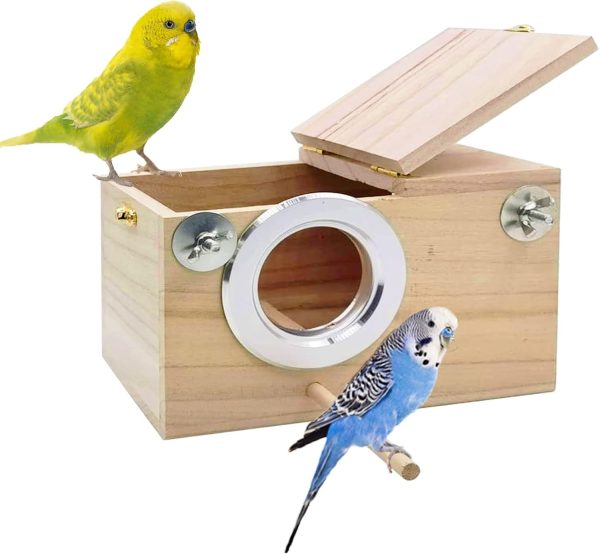 Transparent Parakeet Nest Box Wooden Acrylic Bird Cage House Nest Bamboo Wooden Products Manufacturer