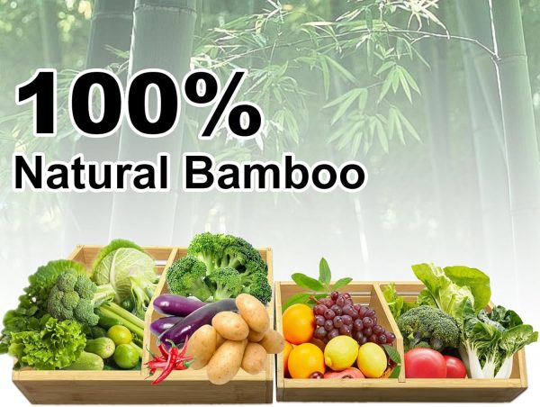 Bamboo Stackable Vegetable Storage Bins Durable Food Grade Easy Clean Multi Purpose Basket Bamboo Wooden Products Manufacturer - Image 6