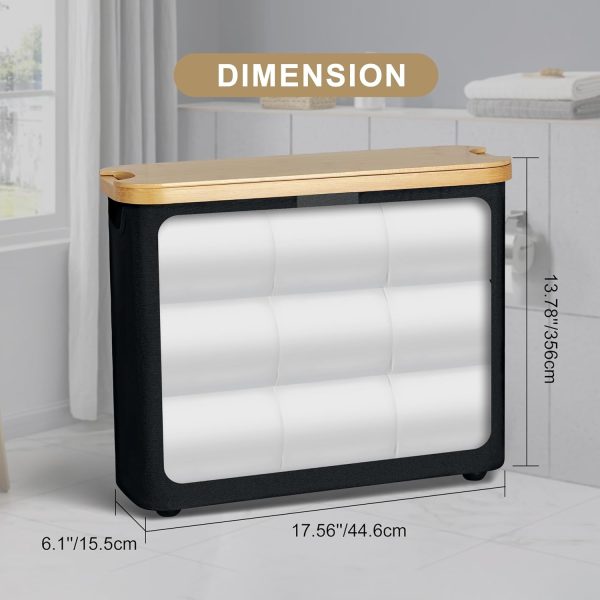 Bamboo Lid Toilet Paper Storage Transparent Window Organizer Waterproof Bathroom Cabinet Bamboo Wooden Products Manufacturer - Image 6