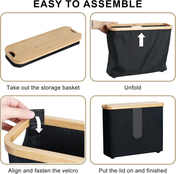 Bamboo Lid Toilet Paper Storage Transparent Window Organizer Waterproof Bathroom Cabinet Bamboo Wooden Products Manufacturer - Image 4