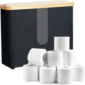 Bamboo Lid Toilet Paper Storage Transparent Window Organizer Waterproof Bathroom Cabinet Bamboo Wooden Products Manufacturer
