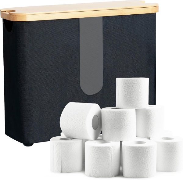 Bamboo Lid Toilet Paper Storage Transparent Window Organizer Waterproof Bathroom Cabinet Bamboo Wooden Products Manufacturer