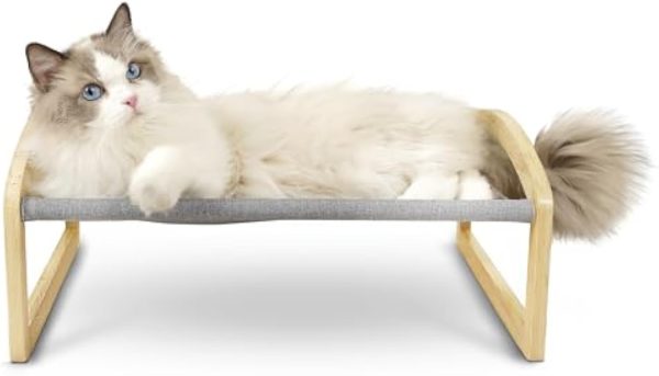 Elevated Cat Bed Bamboo Cot Washable Covers Pet Hammock Furniture Modern Raised Pet Beds Bamboo Wooden Products Manufacturer - Image 3