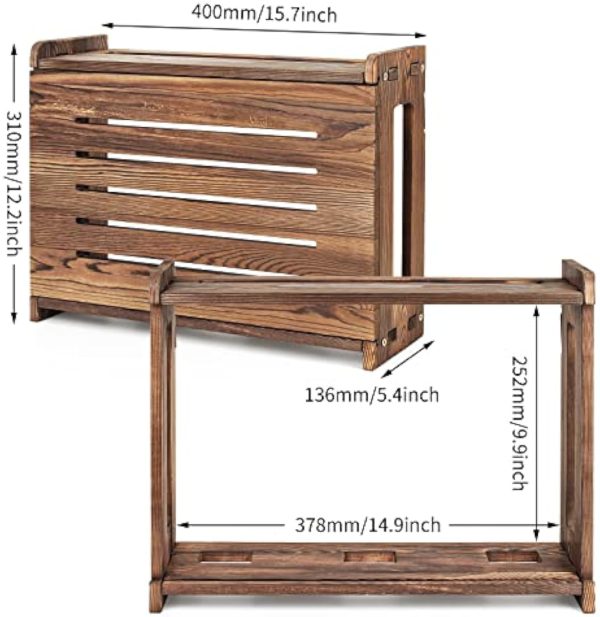 Wooden Router Shelf Wall Mount Storage Box Modem Cable Router Cover Organized Power Strip Cable Management Hider Rack Need Assembly Bamboo Wooden Products Manufacturer - Image 6