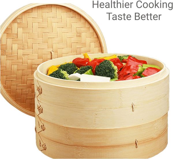 Bamboo Steamer Basket Handmade Traditional Healthy Cooking Dumpling Steamer Bamboo Wooden Products Manufacturer - Image 5