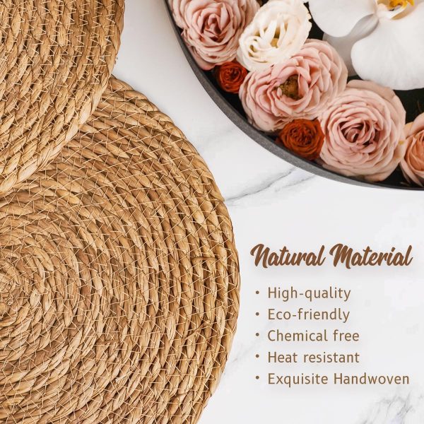 10 Pcs Round Woven Placemats Plate Chargers Set Rustic Rattan Wicker Jute Braided Table Mats For Dining Table Decor Bamboo Wooden Products Manufacturer - Image 3