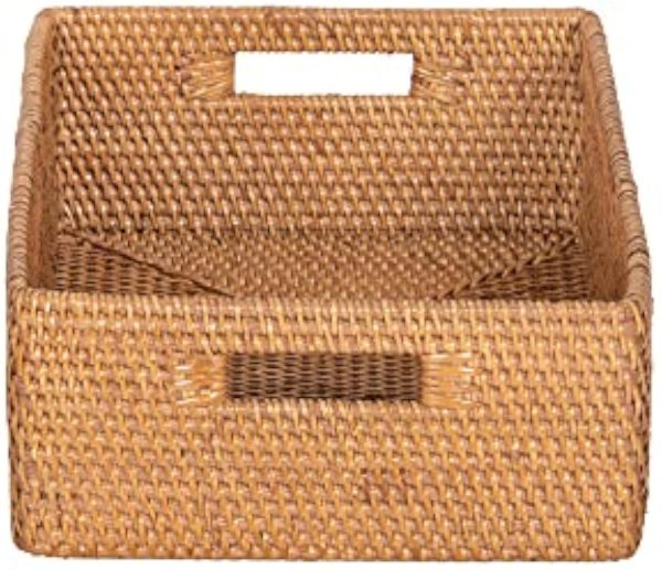 Laguna Rattan Shelf and Basket Wicker Storage Basket Organization Decorative Box with Cut-Out Handles Bamboo Wooden Products Manufacturer - Image 4
