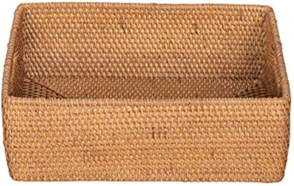 Laguna Rattan Shelf and Basket Wicker Storage Basket Organization Decorative Box with Cut-Out Handles Bamboo Wooden Products Manufacturer - Image 3