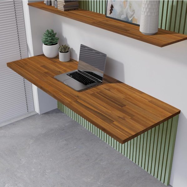 Solid Wood Teak Stained Acacia Table Elegant Durable Hardwood Countertop Table Top Bamboo Wooden Products Manufacturer - Image 6