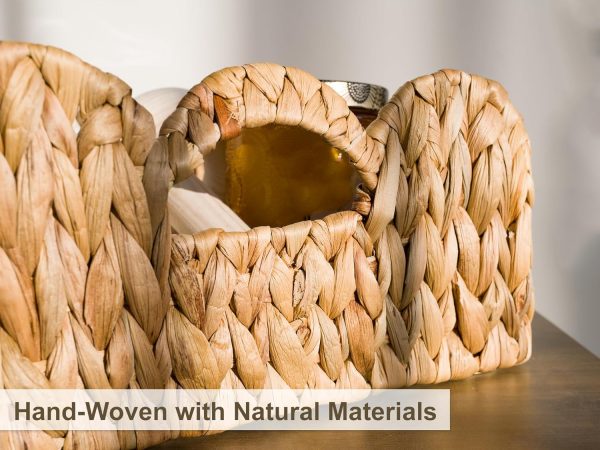 Scalloped Edge Wicker Basket Bamboo Hand-woven Rattan Baskets With Built-in Handles Water Hyacinth Basket Wooden Products Manufacturer - Image 2