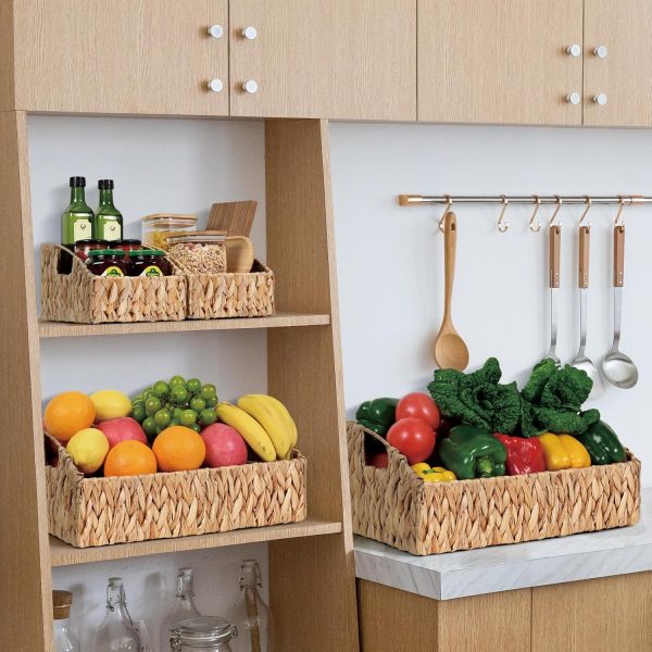 Handwoven Wicker Storage Bins Natural Water Hyacinth Storage Baskets Storage Container Baskets For Shelves Bamboo Wooden Products Manufacturer - Image 7