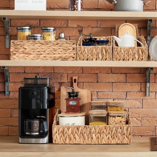 Handwoven Wicker Storage Bins Natural Water Hyacinth Storage Baskets Storage Container Baskets For Shelves Bamboo Wooden Products Manufacturer - Image 2