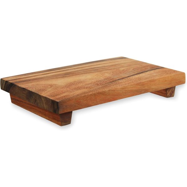 Footed Acacia Wood Serving Board Decorative Tray Cheese Board Riser - Image 4