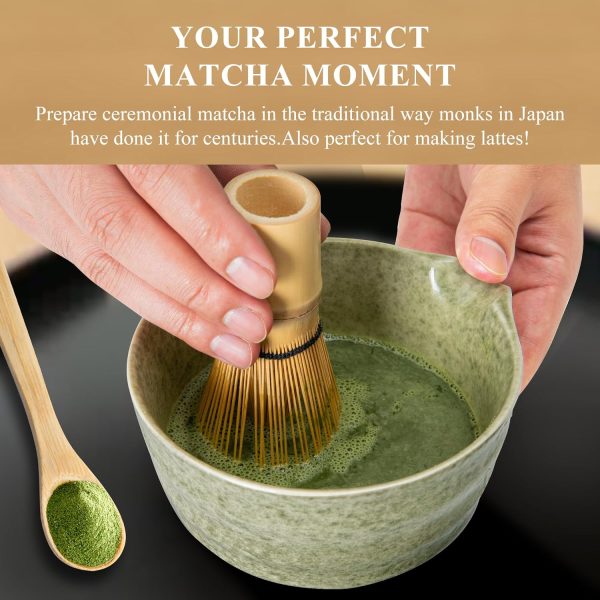Matcha Making Kit Whisk Bamboo Scoop Powder Starter Sifter Spoon Tea Tools - Image 4