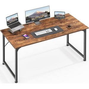 Wood Computer Desk Study Rustic Brown Metal Frame China Factory