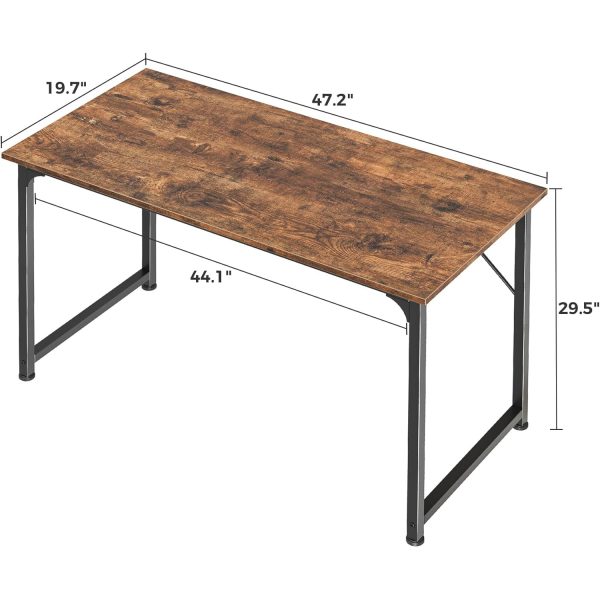Wood Computer Desk Study Rustic Brown Metal Frame China Factory - Image 2