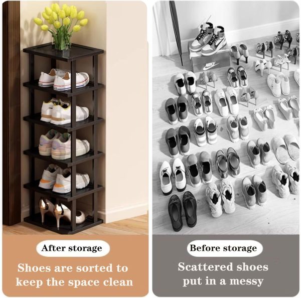Bamboo Shoe Shelf for Entryway Closet Corner Doorway Narrow Vertical Shoe Rack China Manufacturer - Image 7