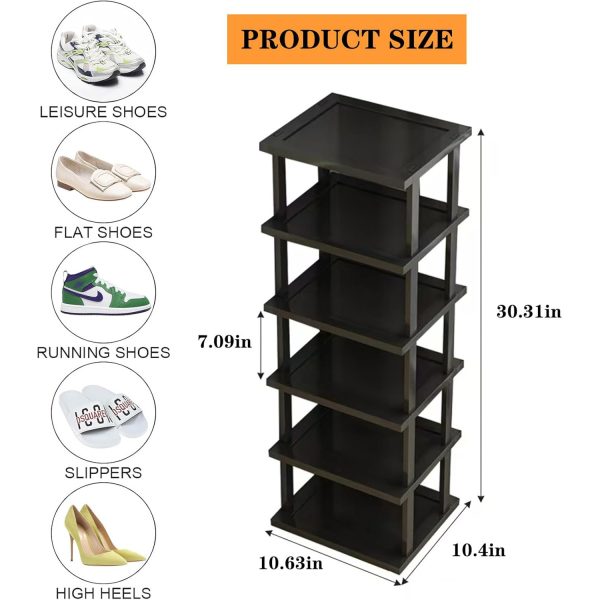 Bamboo Shoe Shelf for Entryway Closet Corner Doorway Narrow Vertical Shoe Rack China Manufacturer - Image 2