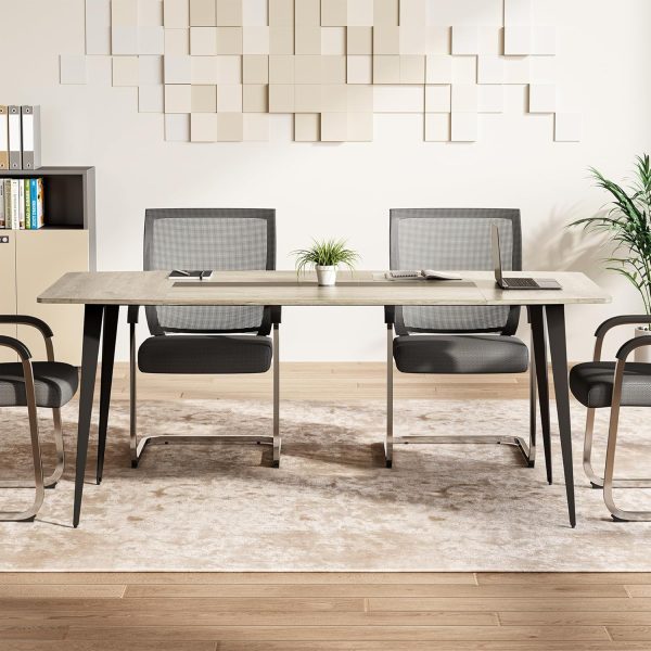 Meeting Room Conference Table for Small Businesses Boat Shaped Meeting Seminar Boardroom Table 6 FT Conference Room Table - Image 6